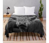 Fleece Throw Blanket Yak Highland Cow Home Decor,Cattle Portrait Art Super Soft Warm Plush Bed TV Blankets for Couch/Sofa/Travel