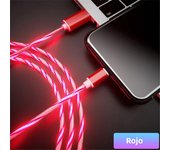 2.4A Glowing Type C Cable For iPhone 14 13 Pro Max LED Light Micro USB Fast Charging Cord For Samsung Xiaomi Phone Charger Wire