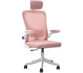 LUTODY - Silla de oficina escritorio con soporte lumbar, Gaming, Reposacabeza, Respaldo red de malla transpirable, Ergonómica de látex con forro de nailon, Reposabrazo ajustable, Rueda giratoria 360º, Pata de PP, Fácil de montar, Para despacho trabajo