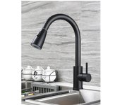 Grifo extraíble de acero inoxidable para fregadero de cocina, doble expansión de agua, boquilla giratoria de dos velocidades, caliente y frío, 1 unidad