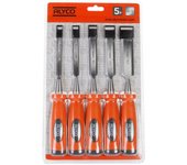 24Hrs HR Juego de Formones Alyco de 5 Piezas para Carpintería