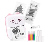 Mini Thermal Printer, Bluetooth Label Maker, Portable Label Printer Compatible with Android and iOS (Blue)
