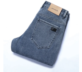 2024 New Autumn Men's Stretch Slim Jeans Straight Leg Casual Denim Trousers Male Business High Quality Classic Blue Gray Black
