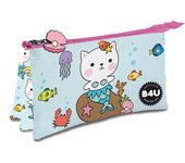 Bolsos Hf Portatodo Triple B4U Mermaid Cats Producto Oficial Producto Escolar Para Niños y Niñas
