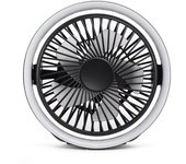Pequeño Ventilador de Escritorio USB con Luz LED, Mini Ventiladores Portátil, Ventilador Mesa Recargable, Giratorio 180°, Ventoinha Silencioso para Dormir, Oficina, Hogar y Acampar