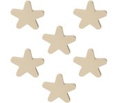 6 Un. TIRADOR Pomo Mueble BEBÉ ESTRELLA madera lacada beige claro arena 67x65mm