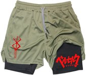 2 in 1 Compression Shorts for Men Gym Workout Running Shorts with Phone Pockets Athletic Quick Dry Activewear