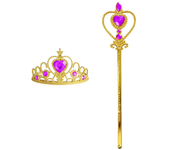 Girls Princess Crown Magic Wand Accessories Party Cosplay Elsa Anna Rhinestone Headband Hair Bands For Kids Hairbands Gifts Toys