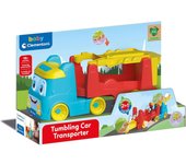 Clementoni - 17892 - Tumbling Car Transporter - Camión Niños De Plástico Reciclado, Camión Transportador Y Pista para Coche, con Coche Incluido, Juguete Primera Infancia 18-16 Meses, Made In Italy
