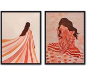 Set de 2 cuadros calidad premium con marco de madera - 30x40 cm o 50x70 cm - POSTER LAB