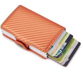 Antitheft Men id Bank Credit Card Holder Double Rfid Blocking Wallet Leather Security Aluminum Box Metal Purse Cardholder Case