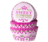 Glotomania - Capsulas Cupcake House Of Marie - Sweet Sixteen - Moldes para Hornear - Papel de Alta Calidad - Apta para Horno - Medidas Aprox. Ø 5 Cm - Utensilios de Repostería