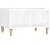 vidaXL Mesa de centro madera contrachapada 60x50x36,5 cm Blanco, Negro, Blanco brillante Mesita de Salón o Comedor o Auxiliar Mesa de Café Meuble Salón