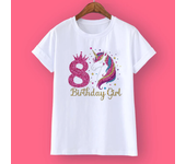 Unicorn Birthday Shirt 1-12 Birthday T-Shirt  Wild Tee Girls Party T Shirt Unicorn Theme Clothes Kids Gifts  Fashion Tops Tshirt