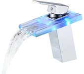 Grifo de lavabo cascada Mezclador de baño cromado