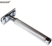 iRAZOR New Classic Heavy Weight Stainless Steel Double Edge Safety Razor Hair Removal Wet Shaver with 10 Blades for Men