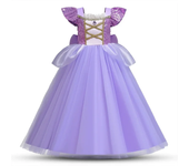 Girls Princess Dress for Cinderella Rapunzel Belle Halloween Costume Little Mermaid Peach Cosplay Dress Kids Birthday Party Gown