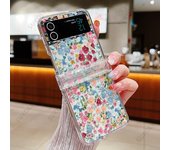 For Samsung Galaxy Z Flip5 Flip4 Flip6 5G Flower Pattern Clear Phone Case Shockproof Hard Cover For Samsung Galaxy Z Flip 5 4 3