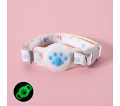 Nylon Pet Locator Collar Glow-in-The-Dark Adjustable Dog Cat Collar Anti-Lost Silicone Tracker Protective Cover for AirTag Pet
