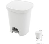 Cubo Basura Con Pedal 25 Litros Plastico Blanco