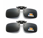 Polarized Clip Sunglasses 2Pcs Set Myopia Glasses Clip Driver Fishing Night Vision Myopia Clipon Sun Shading Eyeglasses