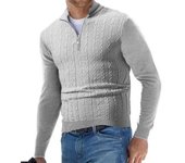 Streetwear Mens Half Zipper Pullover Sweaters Long Sleeve Knitted Solid Color Sweaters Men Oversized Breathable Sweater Men