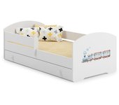 Cama de criança 140 x 70 com gaveta, colchão e estrado incluídos Kobi Luk Train