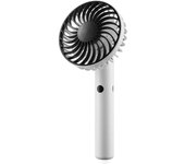 Mini ventilador silencioso, ventilador eléctrico de mano, ventilador portátil de mano a batería con 7 aspas, 3 velocidades, carga USB, color blanco