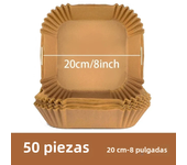 Papel desechable para freidora de aire, revestimiento de madera de pergamino a prueba de aceite, alfombrilla antiadherente, accesorios para freidora de aire, 50 unidades por juego