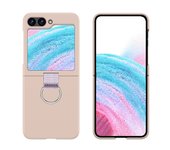 Simplicity Fashion Foldable Ring Buckle Holder Phone Case For Samsung Galaxy Z Flip 3 4 5 5G Shockproof Soft Silicone Back Cover