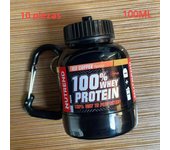10PCS Portable Protein Powder Bottle With Whey Keychain Health Funnel Medicine Box Small Water Cup Outdoor camping Container