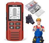 Detector de metales portátil y de pared multifuncional, detector de metales de pared multifuncional, escáner portátil para tuberías, detector de vigas 5 en 1, ideal para detectar metales, cables y madera (rojo)