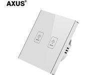 AXUS EU Touch Switch Power Led Panel Wall Lamp Light sensory Switches Tempered Black White Crystal Glass 1/2/3 Gang AC100-240V
