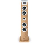 Thomson Reproductor de CD Bluetooth Thomson Torre Multimedia 60W con Carga USB/SD, Radio FM PLL, Caja de Madera y Mando a Distancia