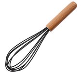1PC Silicone Wooden Handle Manual Egg Beater Kitchen Mixer Handheld Egg Beater Milk Bubble Beater