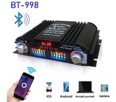 4 Channel HiFi Sound Amplifier Digital Audio Bluetooth Amplifier 1600W Peak Power Karaoke Player FM Radio Support Remote Control