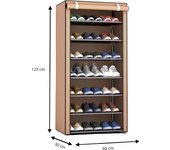 LUTODY - Zapatero Organizador de zapatos de tela textil, Auxiliar compacto de varios niveles, vertical, tubo de metal plegable - Vestidor portátil para recibidor, entrada, sala de estar, salón - Ligero y resistente