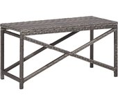 vidaXL Banco de jardín ratán sintético gris 80 cm