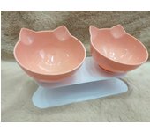 Non-Slip Double Cat Bowl Pet Water Food Feed Dog Bowls Pet Bowl With Inclination Stand Cats Feeder Feeding Bowl Kitten Supplies