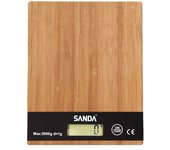 Báscula digital para cocina de madera bambú  SANDA, hasta 5000g.alta precision,Balanza eléctrica de madera bambú