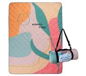 Mantas de picnic impermeables Exclusivos Mezclas de 3 Capas, 60x80 pulgadas, Manta de Playa Grande a prueba de Arena, Manta plegable para exteriores para acampar sobre césped, Tapete de Picnick
