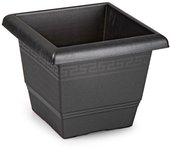 CABLEPELADO Macetero Cuadrado de plástico, Maceta Cuadrada de plástico, Jardinera Cuadrada, Tiesto Cuadrado de plástico, Plástico, Apto balcón, jardín, Patio, 20 cm Ancho x 20 cm Alto, Negro