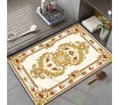VIKAMA Crystal Velvet Water-absorbing Anti-skid Bath Mat Plaid Wood Floor Rug Mat Suitable For Bathroom, Living Room, Bedroom