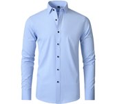 6XL Spring and Autumn Social Business Leisure Slim Fit Thin Pure White Large Sleeve Men's Shirt Fashion and Easy to Wear