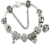 Pandora Plata Style Charm Bracelet Women's Diy Pendant Bracelet 8