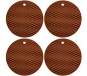Salvamanteles de silicona multiusos, calor resistant hasta 240,0 °C, soporte para ollas, impermeable, (Juego de 4)