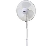 ventilador de pie con base circular. color blanco. potencia: 45w aspas: ø40cm altura regulable 110-130cm edm