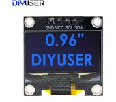 DIYUSER 0.96 Inch OLED SSD1306 White/Blue/Yellow 128X64 IIC I2C Serial Display Module 12864 LCD Screen Board For Arduino
