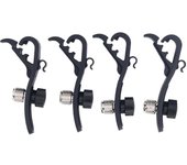 4Pcs Tambor de micrófono Clip de altura ajustable a prueba de golpes Micrófono de tambor