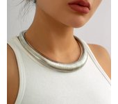 Gypsy Exaggerated Heavy Metal Twisted Torques Choker Necklace for Women Spiral Big Chunky Chain Grunge Jewelry Steampunk Men New